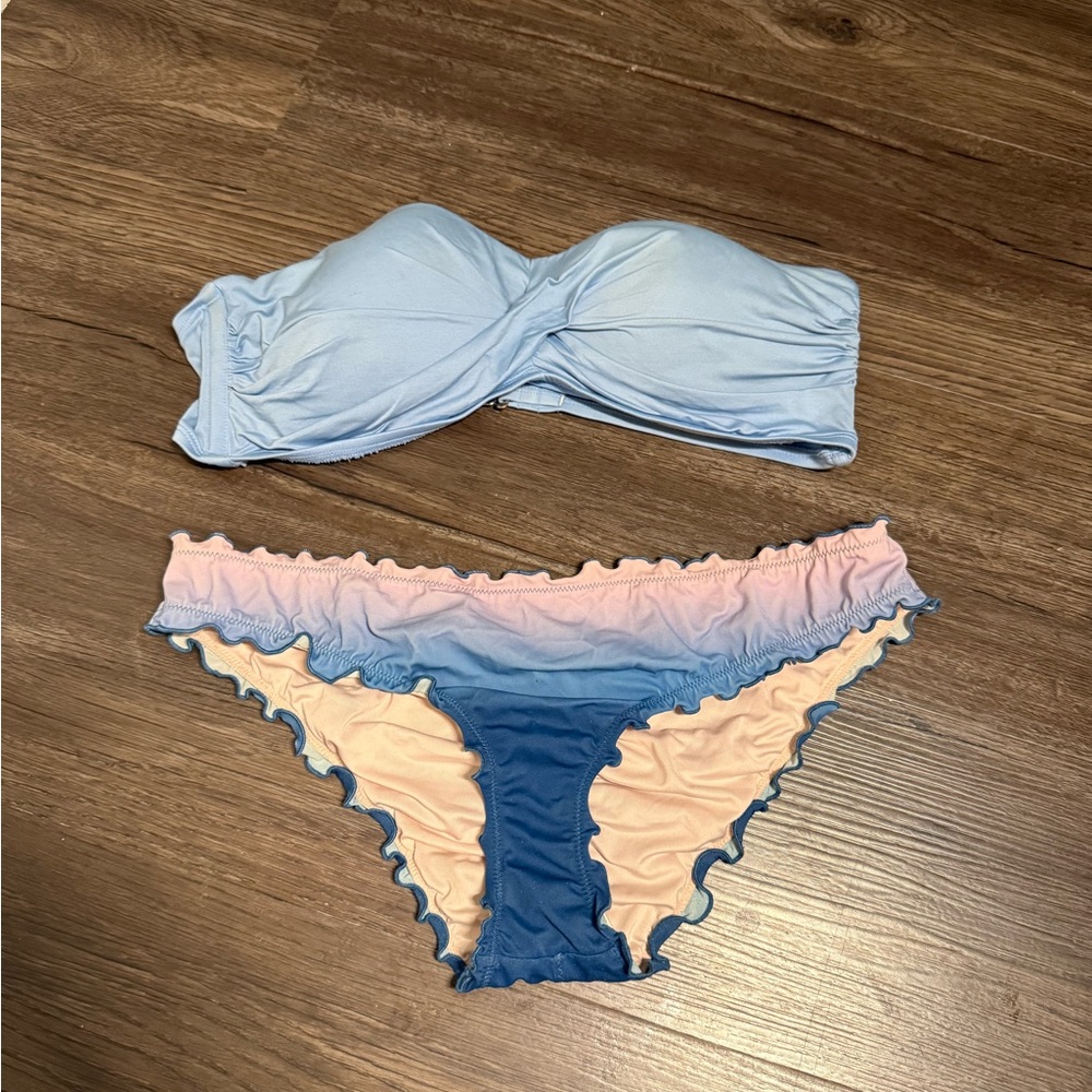 Blue and Pink Bikini Set